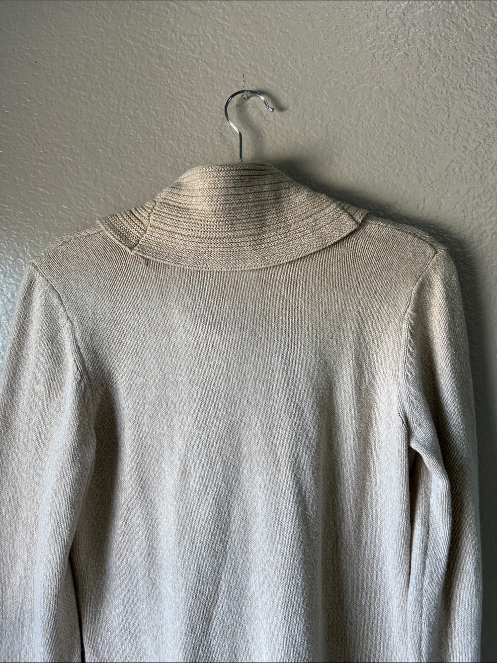 Calvin Klein Cream Cowl Neck Sweater Sz L Comfy Office Casual Bohemian knit - Picture 9 of 9